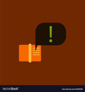 Book and explanation mark in talk cloud vector image