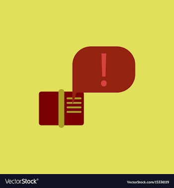 Book and explanation mark in talk cloud vector image