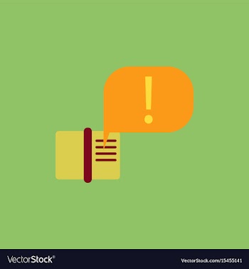 Book and explanation mark in talk cloud vector image