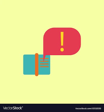 Book and explanation mark in talk cloud vector image
