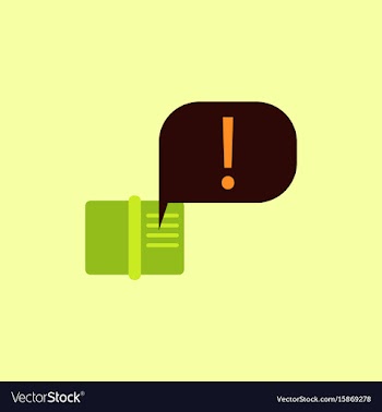 Book and explanation mark in talk cloud vector image