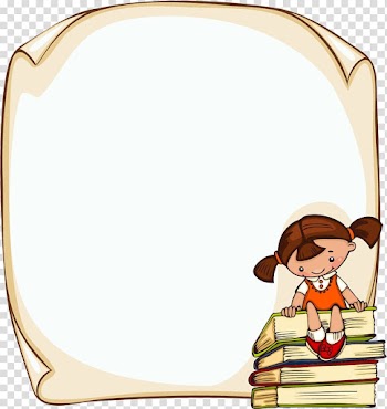 Book and girl illustration, Student Child frame , Children Education Message wall transparent background PNG clipart