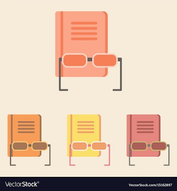 Book and glasses collection vector image