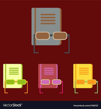 Book and glasses set vector image