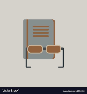 Book and glasses vector image