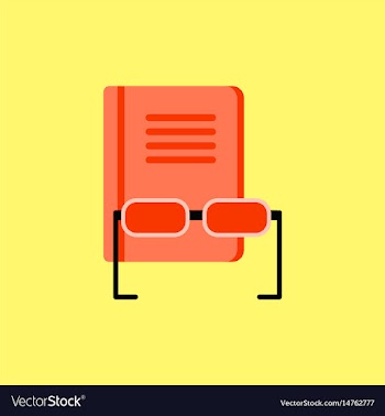 Book and glasses vector image