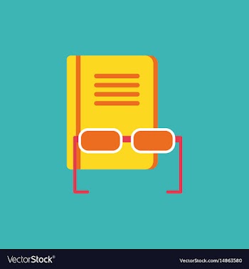 Book and glasses vector image