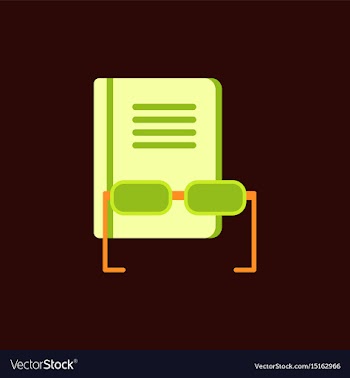 Book and glasses vector image