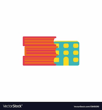 Book and library building vector image
