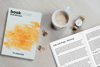Book Cover & Pages Free Mockup