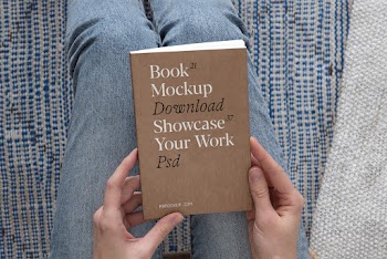 Book Cover in Women Hands Mockup