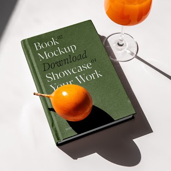 Book Cover on Table PSD Mockup