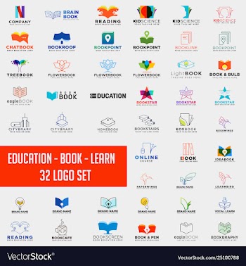 book education logo collection design