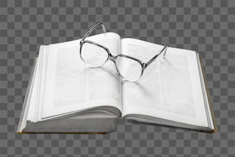 Book & glasses png sticker, | Free PNG - rawpixel