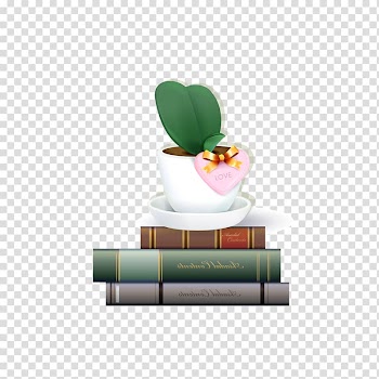 Book Icon, Books and flower transparent background PNG clipart