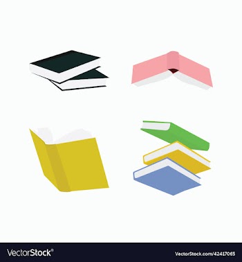 book icons set in thin line style with color