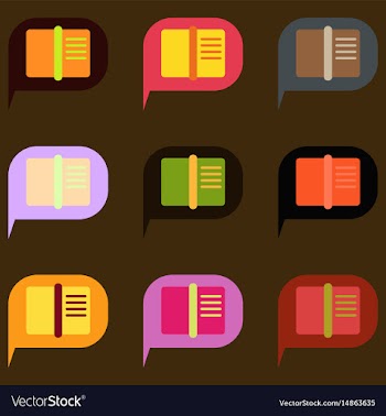 Book in talk cloud collection vector image