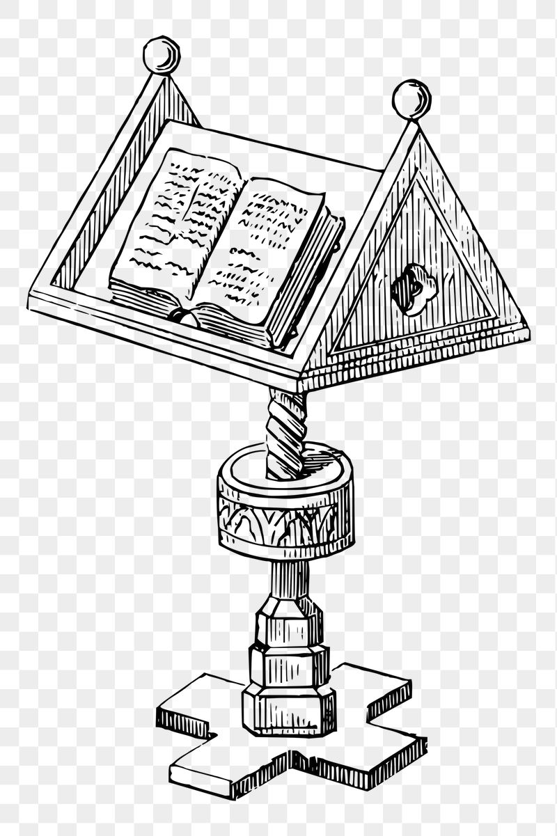 Book on lectern png sticker, | Free PNG - rawpixel