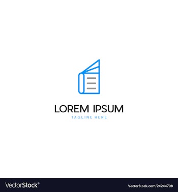 Book outline education logo vector image