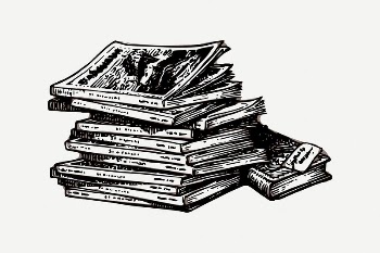 Book stack clipart, vintage illustration | Free PSD Illustration - rawpixel