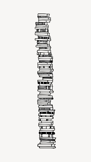 Book stack collage element, drawing | Free Vector Illustration - rawpixel