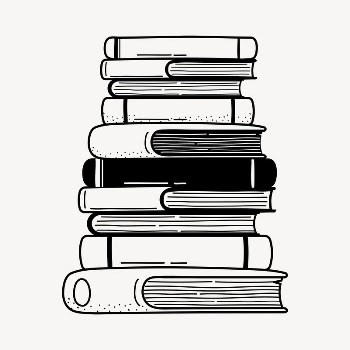 Book stack doodle clipart, cute | Free PSD Illustration - rawpixel