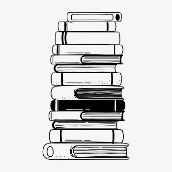 Book stack doodle clipart, cute | Free PSD Illustration - rawpixel