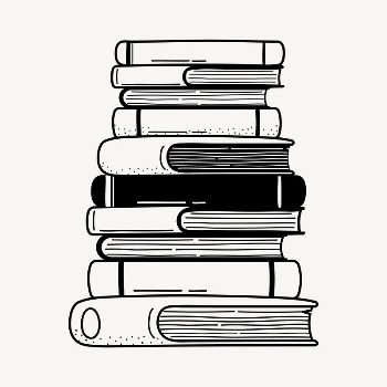 Book stack doodle collage element, | Free Vector Illustration - rawpixel
