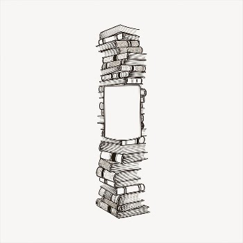 Book stack frame  clipart, | Free Vector - rawpixel