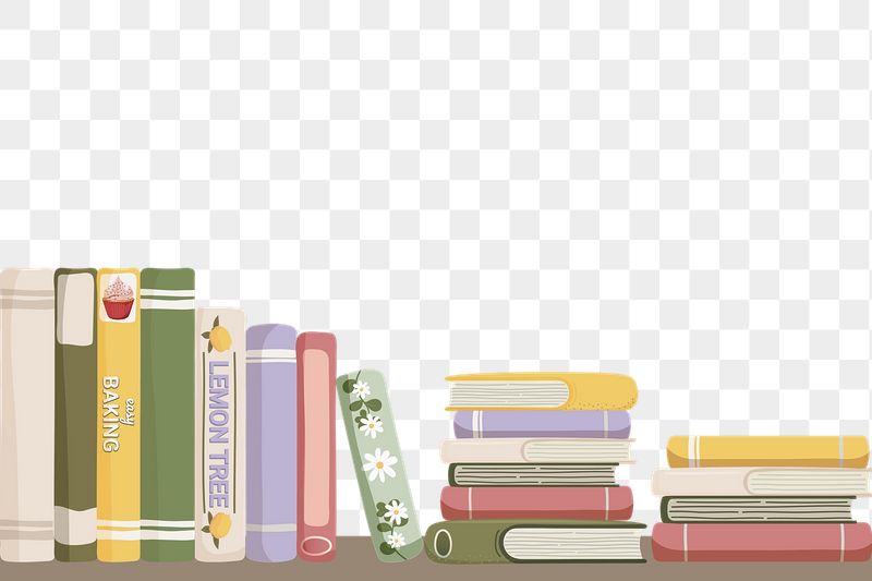 Book stack png border, cute | Free PNG Illustration - rawpixel
