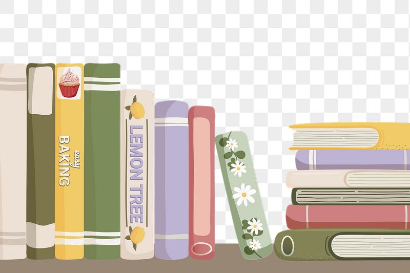 Book stack png border, cute | Free PNG Illustration - rawpixel