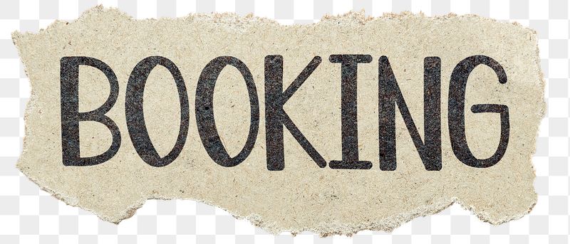 Booking png word sticker typography, | Free PNG - rawpixel