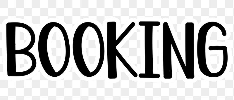 Booking png word sticker typography, | Free PNG - rawpixel