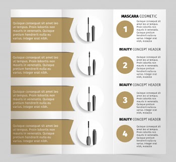 Booklet with realistic vector mascara objects