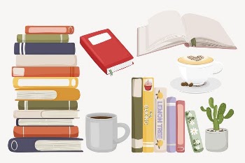 Books clipart, cute cartoon cartoon | Free PSD - rawpixel