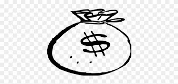 Books Coloring Thumbnail Size Open Money Bag Clip Art - Money Clipart Black And White