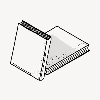 Books doodle clipart, cute black | Free PSD Illustration - rawpixel