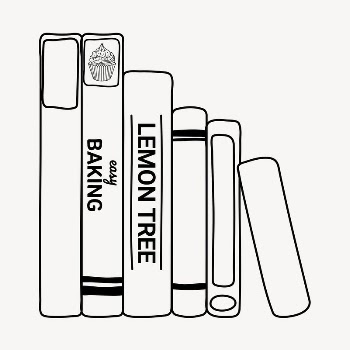 Books doodle clipart, cute black | Free PSD Illustration - rawpixel