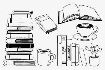 Books doodle clipart, cute black | Free PSD - rawpixel