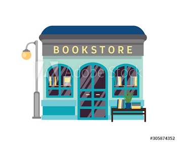 Bookstore flat vector illustration