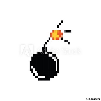 boom 8 bits pixelated style icon