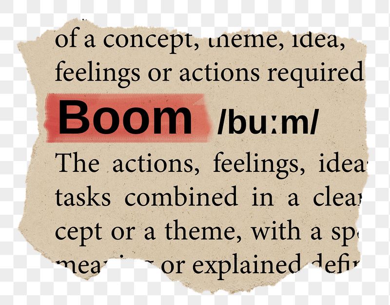 Boom png word sticker, torn | Free PNG - rawpixel
