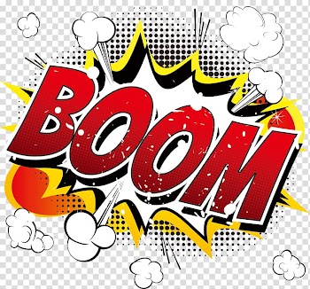 Boom text, Explosion Cartoon Comics Comic book, Fire explosion stickers transparent background PNG clipart