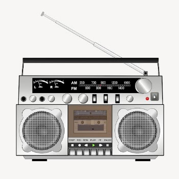 Boombox radio collage element, music | Free PSD - rawpixel