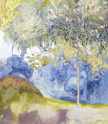 Boomrijk landschap painting in high | Free Photo Illustration - rawpixel
