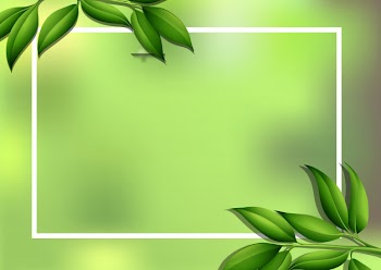Border background with green leaves Free Vector