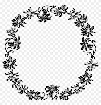 Border Clipart Black And White Black And White Flower - Black And White Floral Border