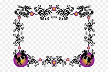 Border Clipart Horse - Chinese Dragon Frame Png