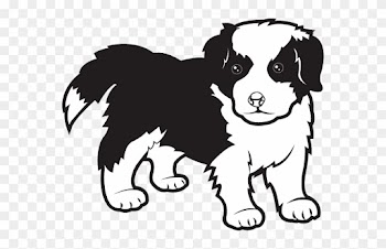 Border Collie Clipart Farm Dog Pencil And In Color - Border Collie Puppy Clipart