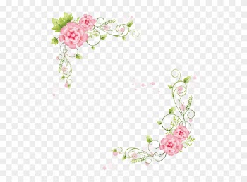 Border Design - Pastel Floral Border Png